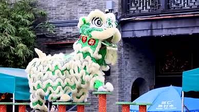 4k实拍中国传统文化南派马超舞狮视频的预览图